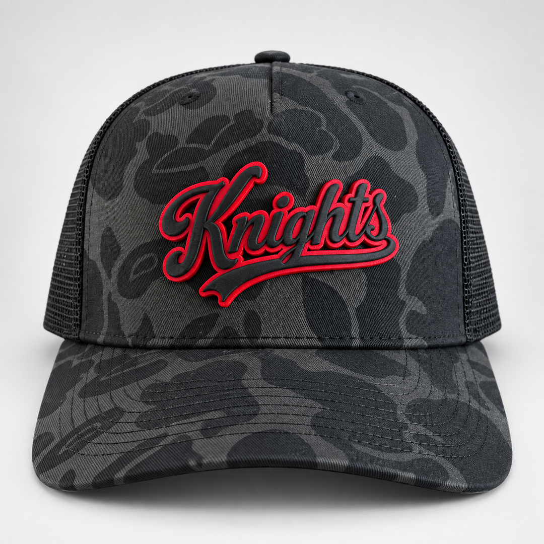 Knights Black Camo Trucker Hat