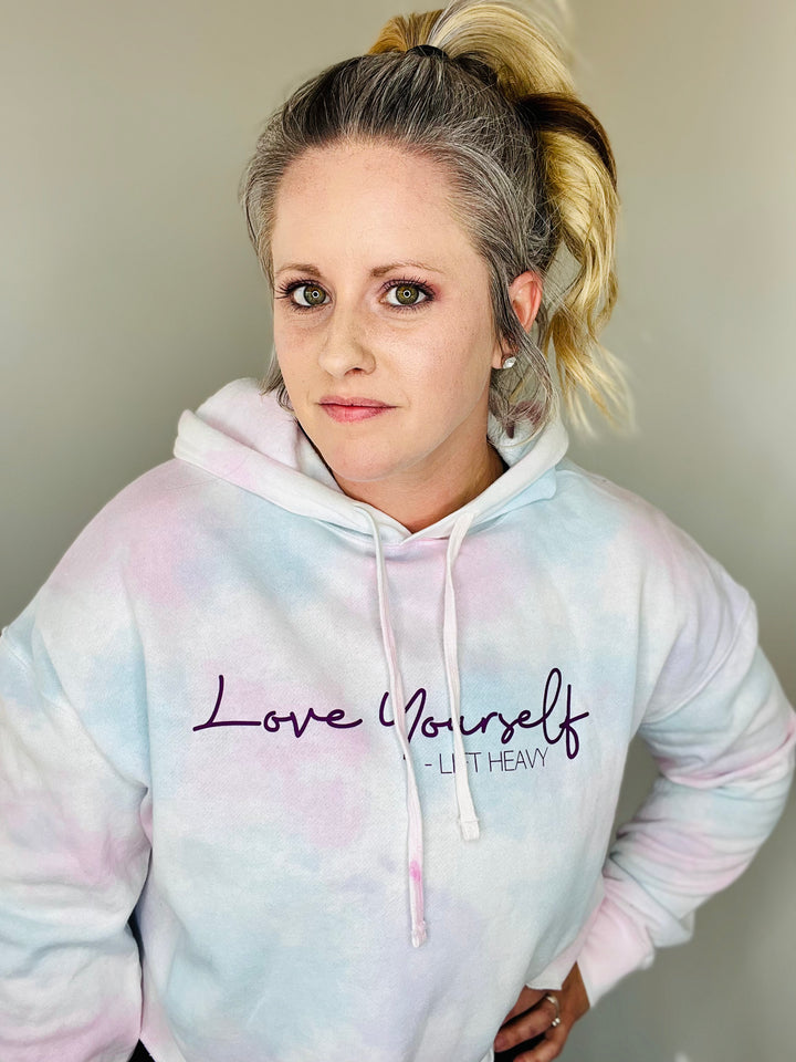 Love Yourself & Lift Heavy Cropped Hooded Sweatshirt