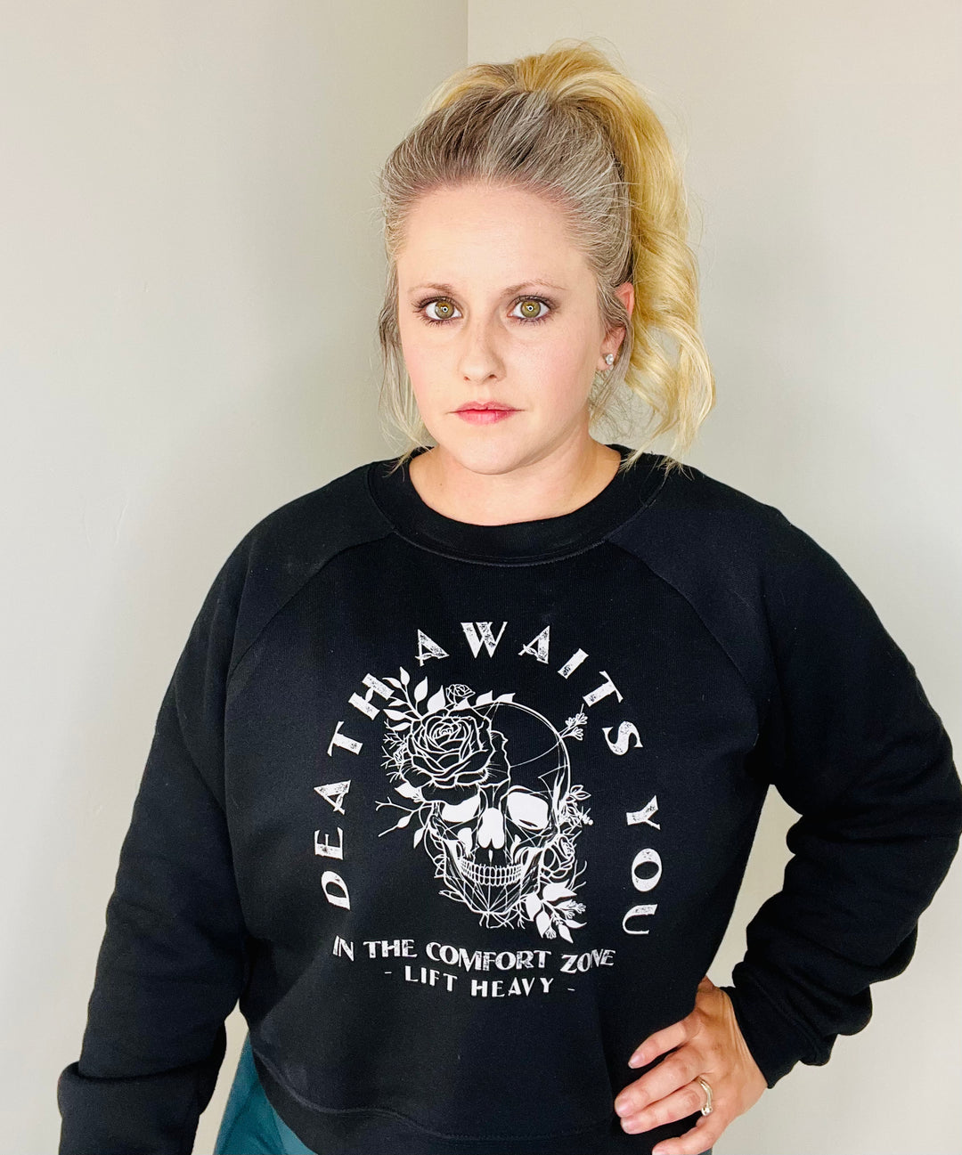 Death Awaits You Pullover Cropped Fleece