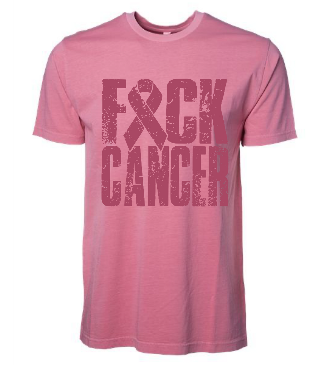 F*CK CANCER Distressed Ribbon Tee