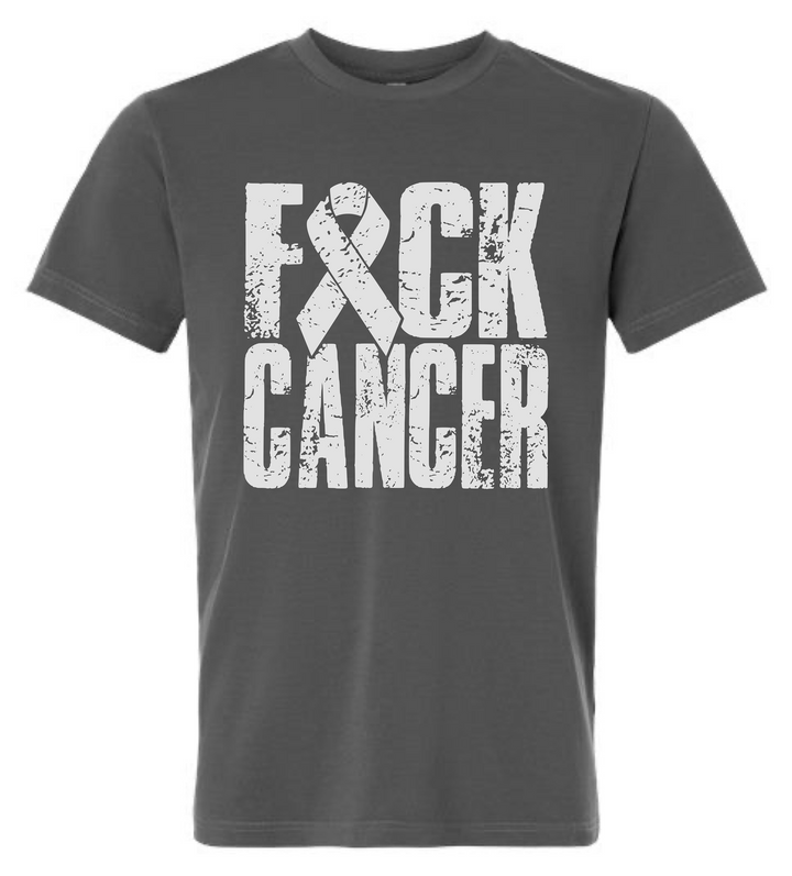 F*CK CANCER Distressed Ribbon Tee