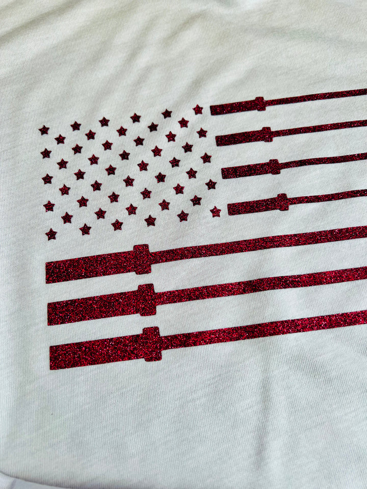 Barbell Flag Women's Cropped Tee