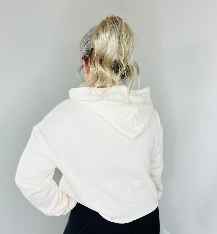 Love Yourself & Lift Heavy Cropped Hooded Sweatshirt